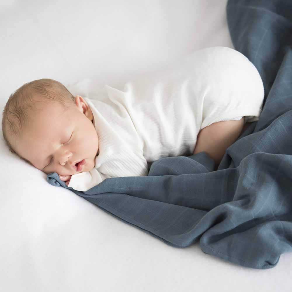 Snuggle Hunny Kids - Organic Cotton Muslin Wrap - Azure